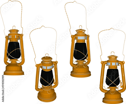 Vector sketch illustration of a classic vintage ethnic retro old lantern lamp design from the past
