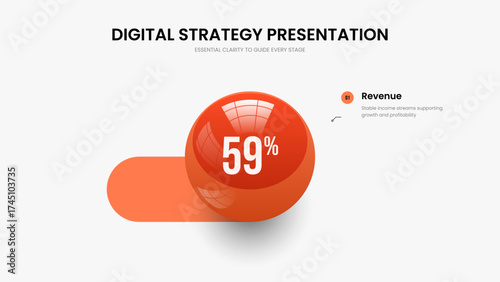 Financial Growth Slideshow Template Vector Illustration. Medical Profile One Option Graph Frame Design. Service Insight 1 Step Infographic Slide Layout.