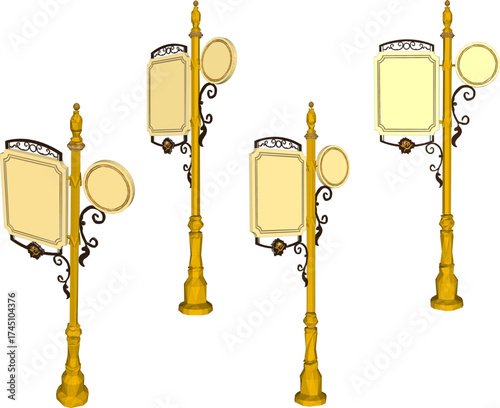 Vector sketch illustration of a classic vintage road sign warning notice board design