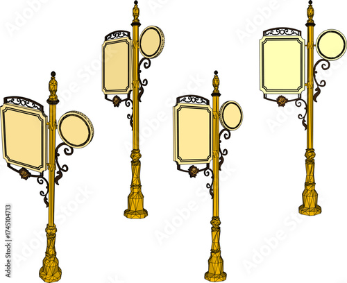 Vector sketch illustration of a classic vintage road sign warning notice board design 