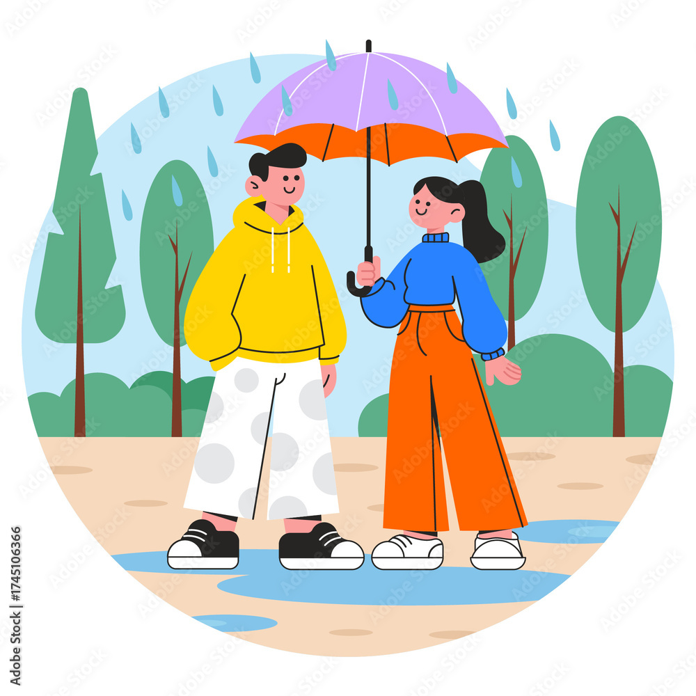 Fototapeta premium Rain Romance PNG file on transparent background