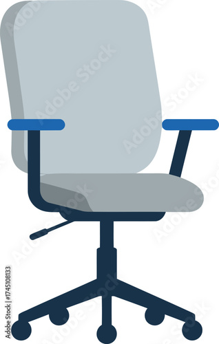 Modern Office Chair with Blue Accents