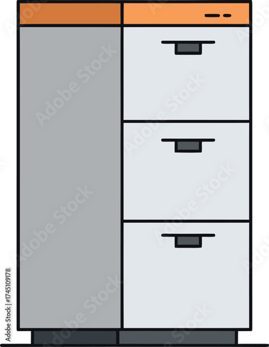 Minimalist Filing Cabinet Icon