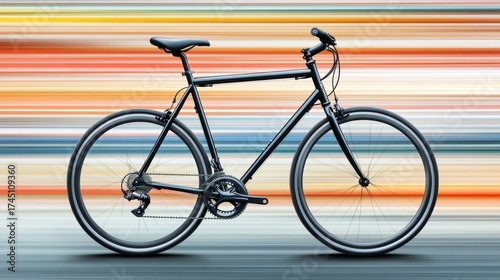 Wallpaper Mural A sleek black bicycle parked against a vibrant street mural, symbolizing freedom and adventure. Torontodigital.ca