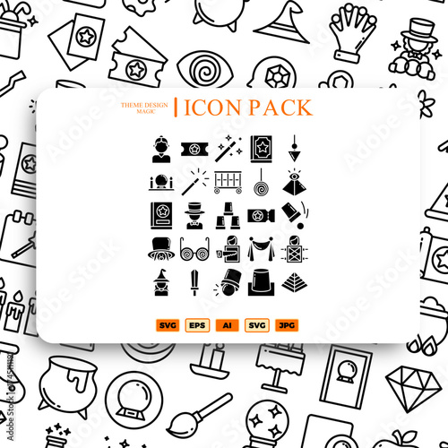 Jeu d'icônes de magie et de conte de fées