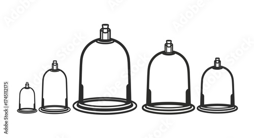 Discover diverse sizes of professional cupping therapy tools, essential for holistic wellness and therapeutic treatments, promoting relaxation and recovery.