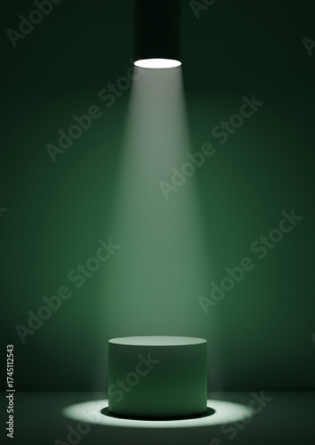 empty Display green table lamp