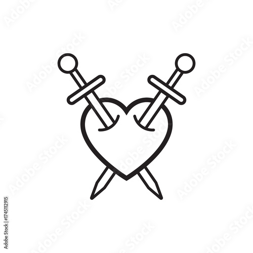 Romeo juliet icon education collection thin symbol template