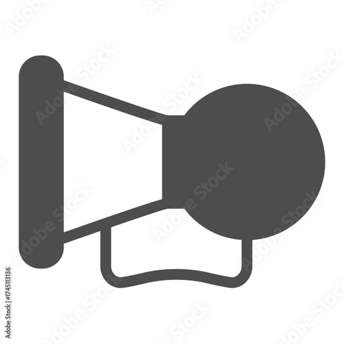 Car horn solid icon, car parts concept. Vector graphics. Loudspeaker sign on white background, glyph style icon for mobile or web design.