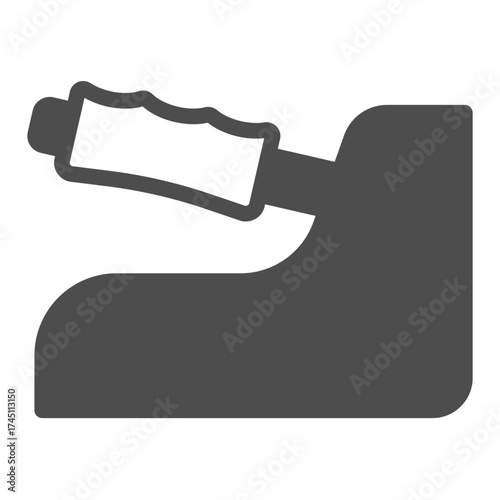 Handbrake lever solid icon, car parts concept. Vector graphics. Car handbrake sign on white background, glyph style icon for mobile or web design.