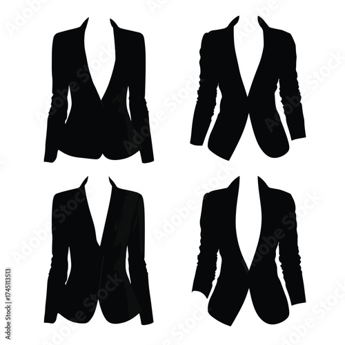 Black and white blazer silhouettes collection