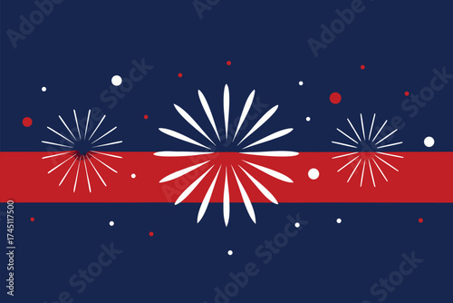 Festive fireworks on blue background