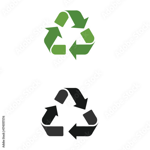 biodegradeable and recycle icon symbols set, vector illustration pack isolated on the white background