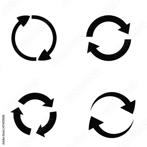 reusing and recycle icons symbols set, vector illustration pack isolated on the white background