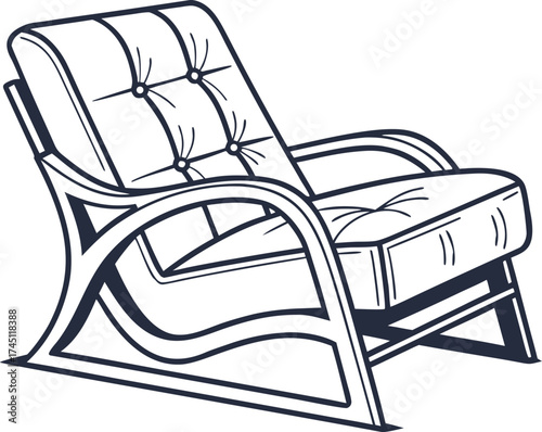 Outline of a Tufted Lounge Chair