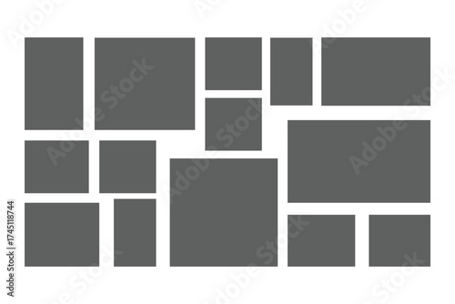 Photo collage set. Collage template frames.  Minimalist Geometric Collage Photo Frame Template. Abstract Black  . eps 10 