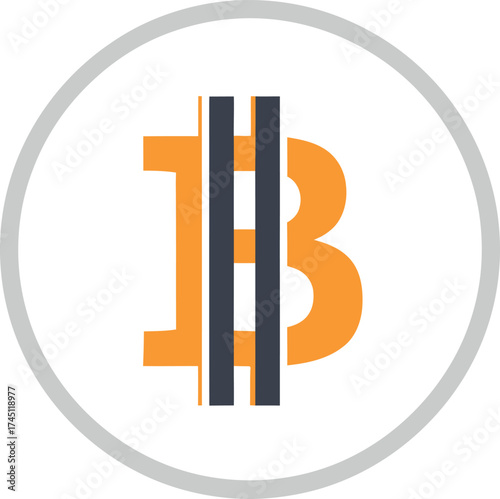 Bitcoin Cryptocurrency Logo in Circle