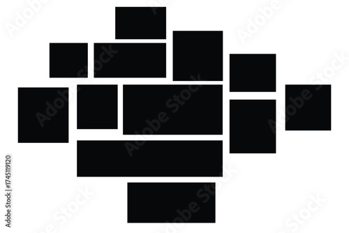 Photo collage frames template for interior design. Vector presentation for images and drawings. Frames for memory. Photo frame for mood board. eps 10