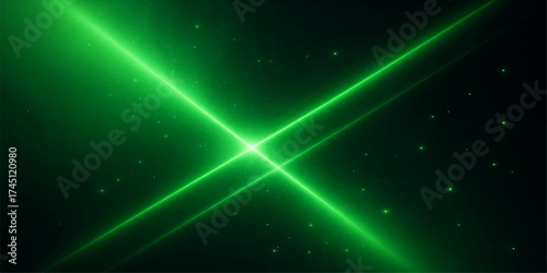 Abstract green space background with stars glowing light digital galaxy design