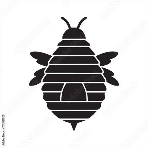 Striped black beehive design on transparent background silhouette