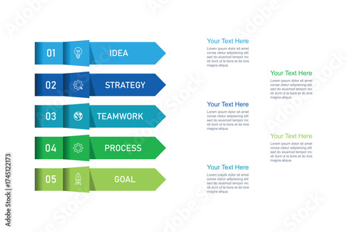 Business processes. Timeline infographic with 3 steps, options. Vector graphics.