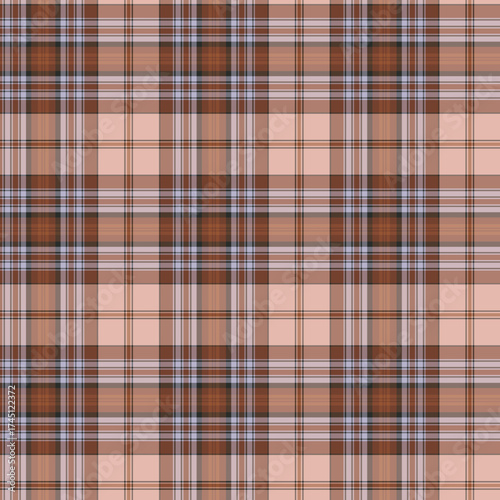 Seamless tartan plaid pattern vector illustration with pink and brown color checks