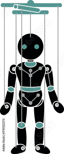 Puppet Man Icon with Strings
