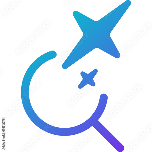 AI generation icon in gradient style. Symbol of artificial intelligence, image creation, and digital technology