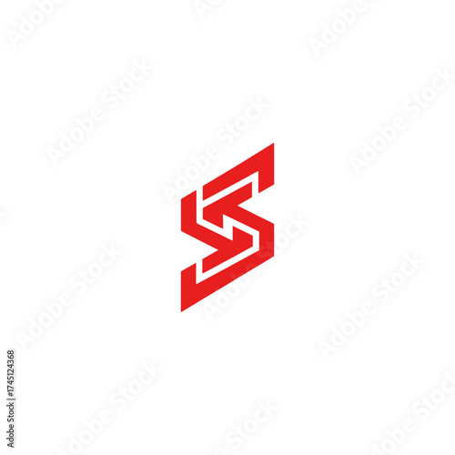 Free Download A red, geometric design featuring an abstracted 'S' shape with layered outlines - GFXLoad