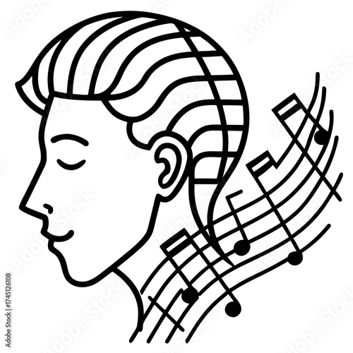 Serene music lover lost in melody, a moment of pure artistic inspiration
