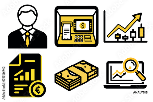 Business and Finance Icon Set for Web and Design
