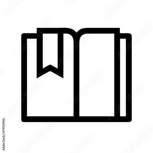 Vector art of open book with bookmark