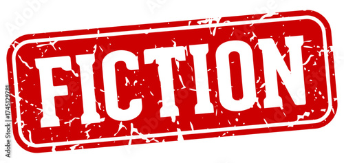 fiction rectangular sign. fiction stamp