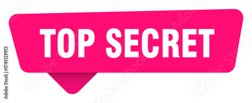 top secret magenta sticker isolated on transpatent background. top secret sign