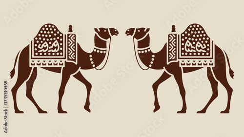 Elegant camel silhouette design for travel and cultural themes, perfect for branding, inviting journey and exploration with classic desert animals