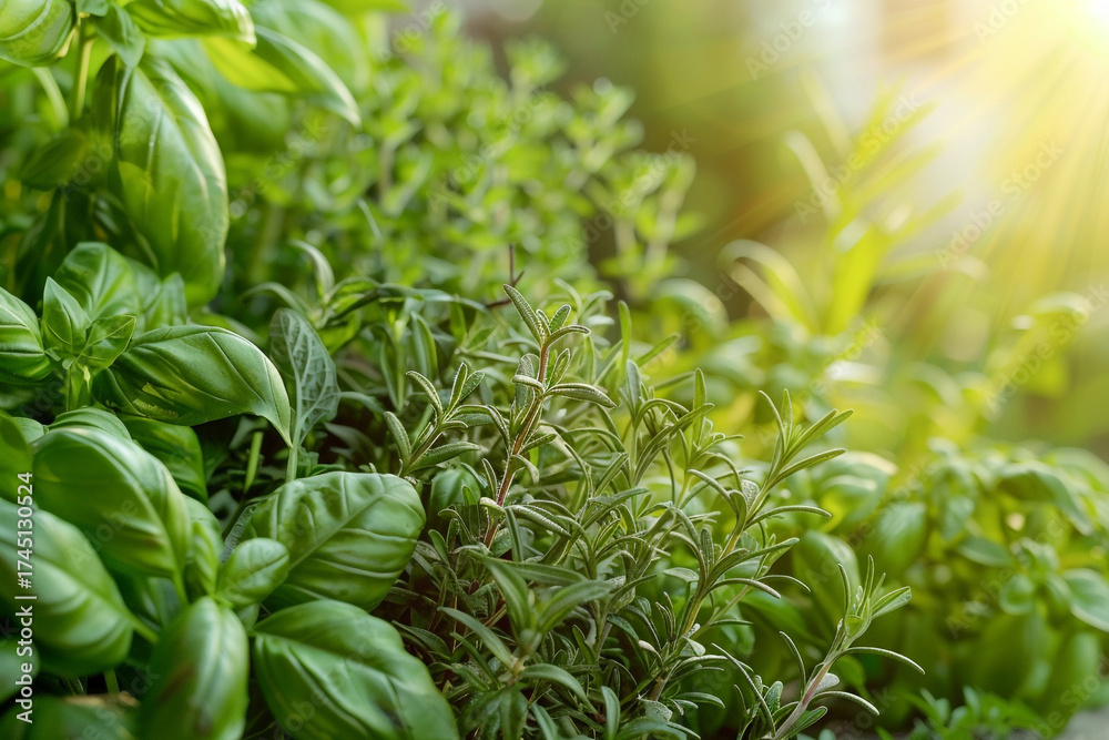 Obraz premium fresh basil leaves