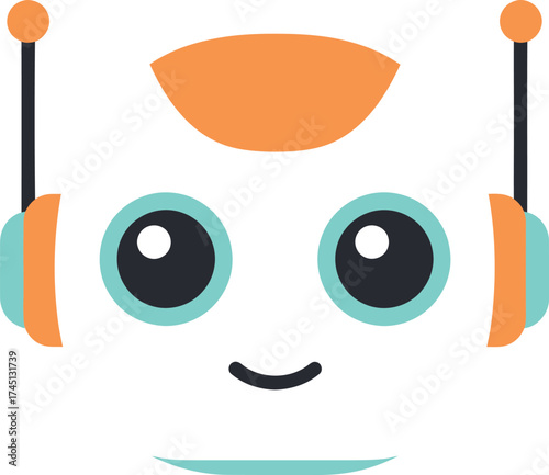 Cute Robot Face Icon