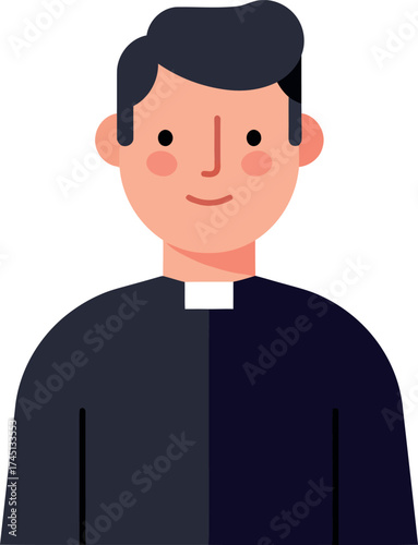 Cleric Icon: Man in Clerical Collar