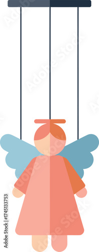 Cute Angel Puppet Vector Illustration