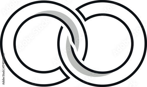Interlocking Rings Symbol of Infinity and Connection