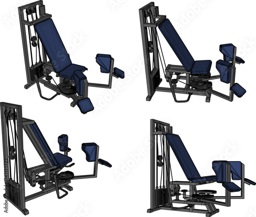 Vector sketch illustration of fitness equipment design for sports to shape the body to be fuller and healthier 