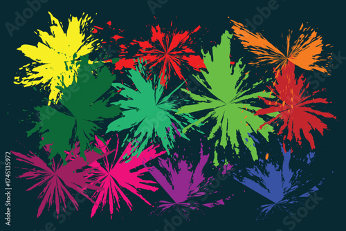colorful abstract paint splash explosion background, bright multicolor splatter design on dark backdrop, vibrant paint splatter art with gradient tones