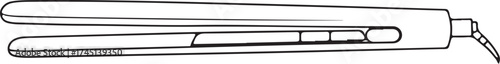 Hair Straightener Styler Simple Hand-drawn Sketch Doodle Drawing Vector Illustration, Black and white Line Linear Isolated Art
