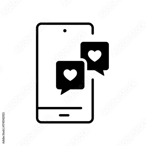 Phone and Speech Bubble with Heart icon