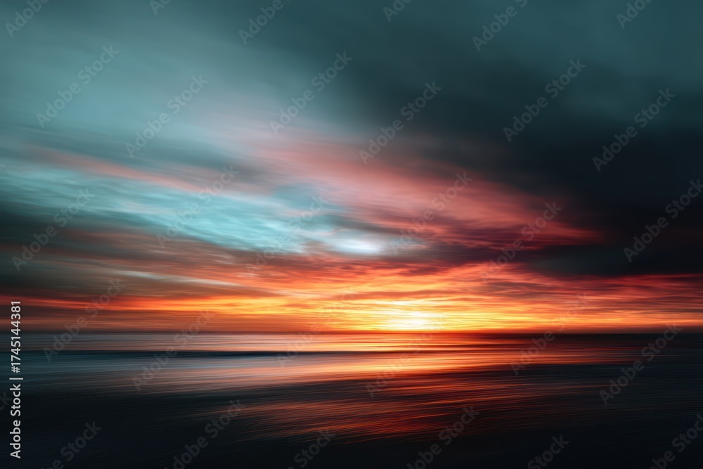 Obraz premium Abstract Sunset Sea Motion Blur Texture Background