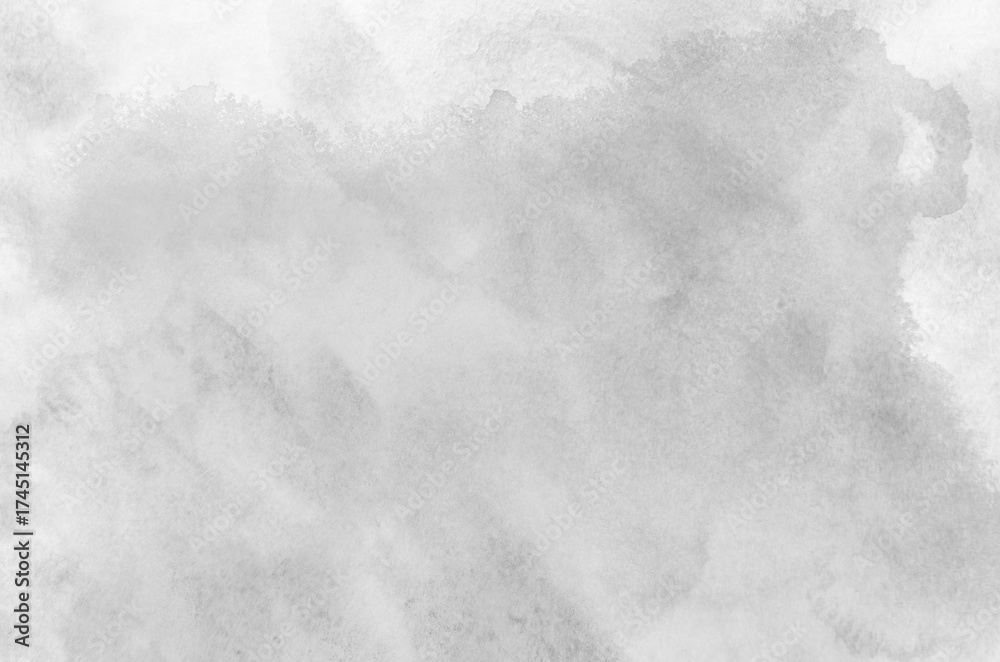 Naklejka premium Grey watercolor background, texture paper