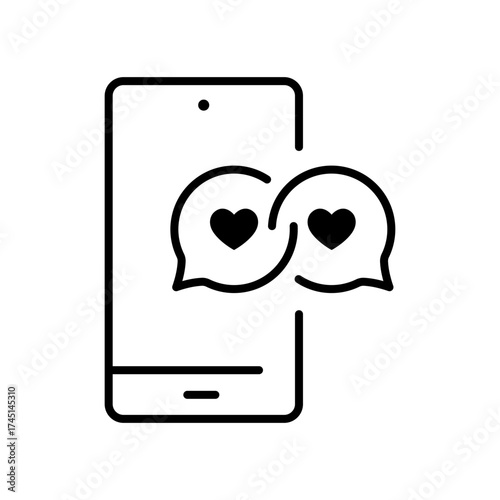 Phone and Speech Bubble with Heart icon