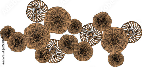 Vector sketch illustration silhouette design decorative ornament floral abstract modern minimalist 