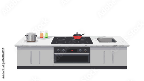 Modern kitchen interior design with stove oven sink and cookware for home improvement ideas