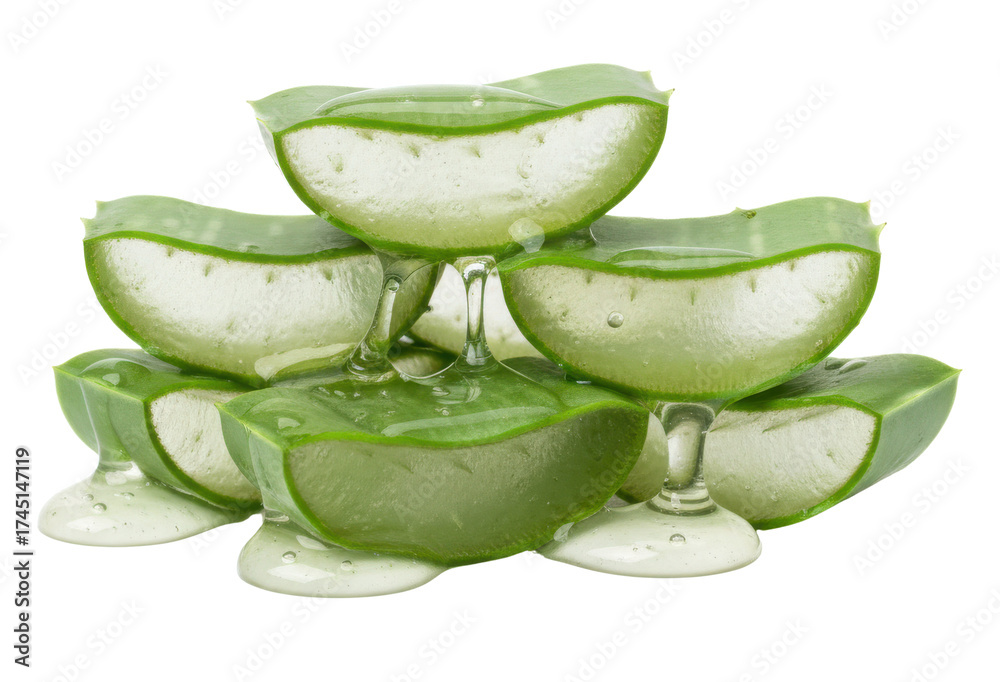 custom made wallpaper toronto digitalAloe Vera Slices Stacked with Dripping Gel on Transparent Background